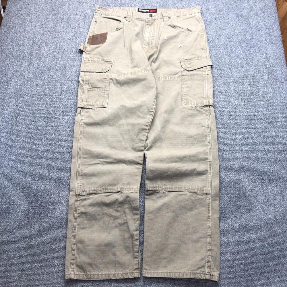 Wrangler RIGGS Workwear Mens Khaki Ripstop Carpenter Pants 3W060BR 36x34